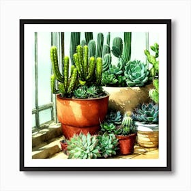 Cacti And Succulents 20 Art Print