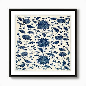 Chinese Blue And White Art Print