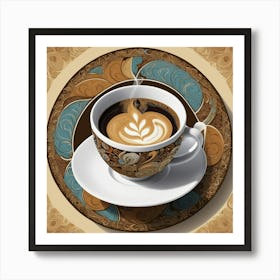 Default A Vibrant And Intricate Artwork Of A Cup Of Coffee Wit 3 Art Print