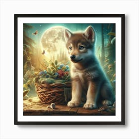 Luno the wolf cub 6 Art Print