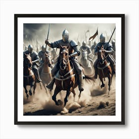 Knights On Horseback 3 Art Print