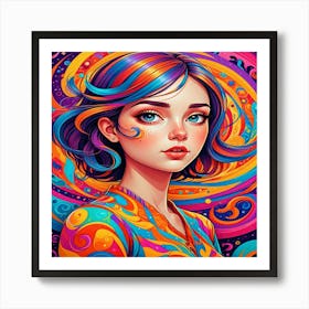 Psychedelic Girl Art Print