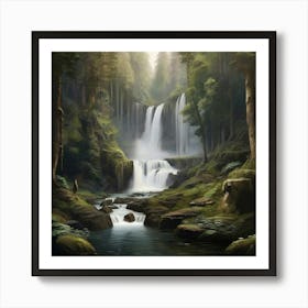 Waterfall In The Forest Art Print