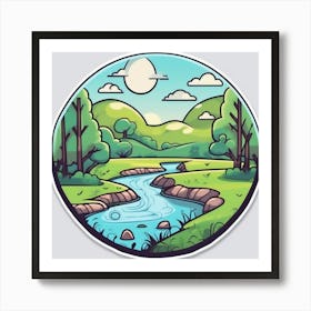 Cartoon Landscape 10 Art Print