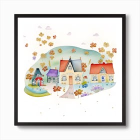 Autumn Village 1 Art Print