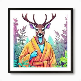 Deer In The Forest 41 Art Print