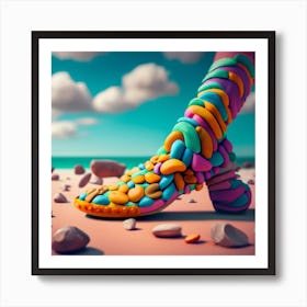 Smooth Stones In The Shape Of Legs Art Print