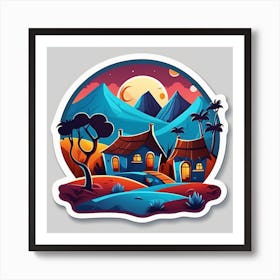 Landscape Sticker Art Print