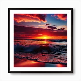 Sunset On The Beach 578 Art Print