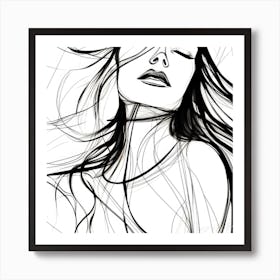 Line Art Dreams - Far Away Thoughts Art Print