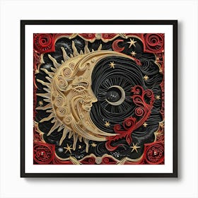 Moon And Stars 1 Art Print