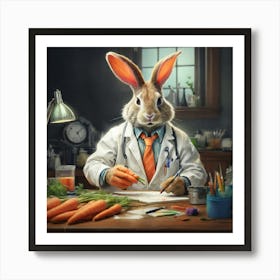 Doctor Rabbit Art Print