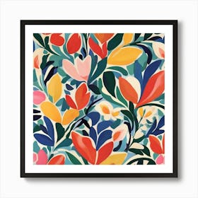 Whimsical Petal Waltz Matisse Style Art Print 3 Art Print