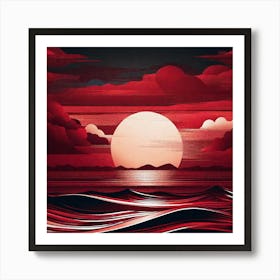 Sunset Over The Ocean 55 Art Print