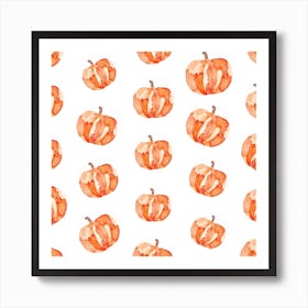 Halloween Pumpkin Pattern Square Art Print