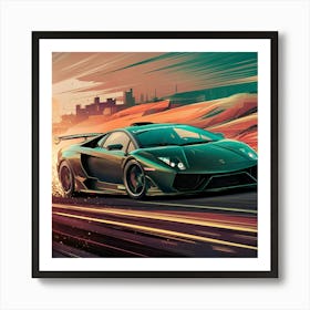 Speedy Lamborghini Art Print