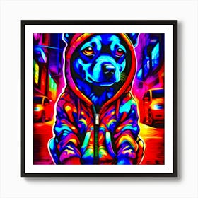 Psychedelic Street Dog Art Print