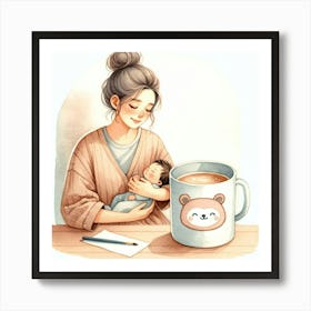 Mother Holding Her Baby Art Print