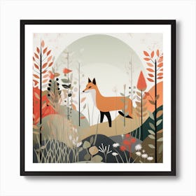 Fox In The Woods Art Print