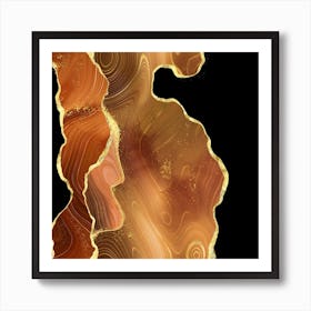 Orange Gold Glitter Agate Texture 03 Art Print