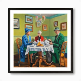 David Hockney Style. British Tea Room Series 3 Art Print