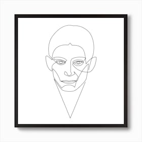 Kafka Square Line Art Print