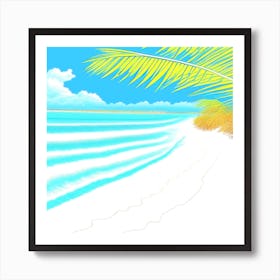 Beach With Palm Trees Art Print