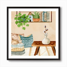 Boho Living Room Art Print