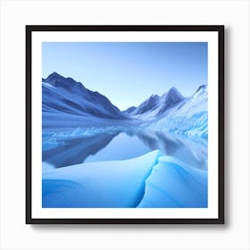 Icebergs In The Water 4 Art Print
