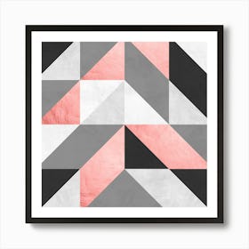 Gray and pink geometry 1 Art Print