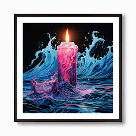 Candle In The Water 2 Art Print