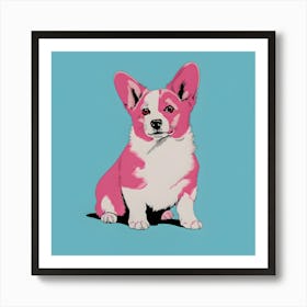 Colorful Pop Art Corgi Illustration – Modern Dog Wall Art for Home Decor Art Print