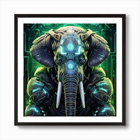 Cyborg Elephant Art Print