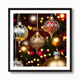 Christmas Ornaments 35 Art Print