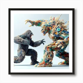 Gorilla Vs Gorilla 1 Art Print