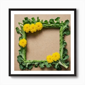 Frame Of Yellow Dandelions Art Print