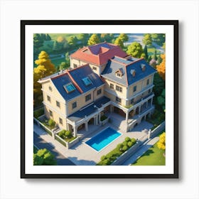 Aerial View Of A House Art Print