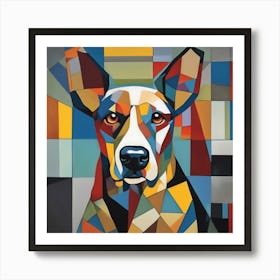 Dog Cubism Style Art Print