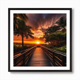 Sunset At The Beach 152 Art Print