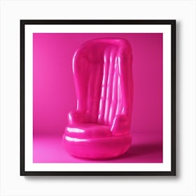 Furniture Design, Tall Buda, Inflatable, Fluorescent Viva Magenta Inside, Transparent, Concept Produ (3) Art Print