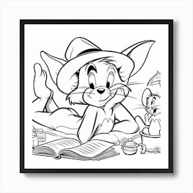 Tom And Jerry Coloring Pages Art Print