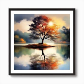 Tree In The Water Art Print