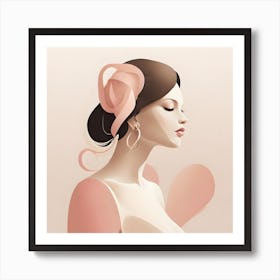 Woman In Pink Art Print