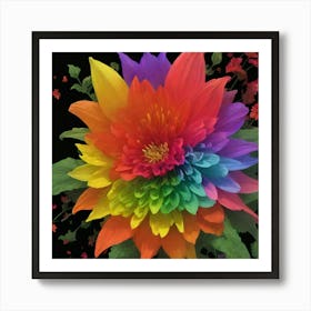 Rainbow Dahlia Art Print