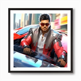 Man Driving A Car 1 Art Print