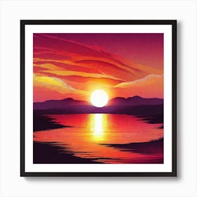 Sunset Over Water 7 Art Print