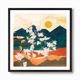 Warm Spring Sunshine Beneath The Ridge Art Print