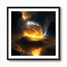 Sphere Of Fire Art Print