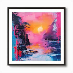 Sunset At The Beach Art Print