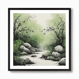 Chinese Ink Painting 1 Art Print